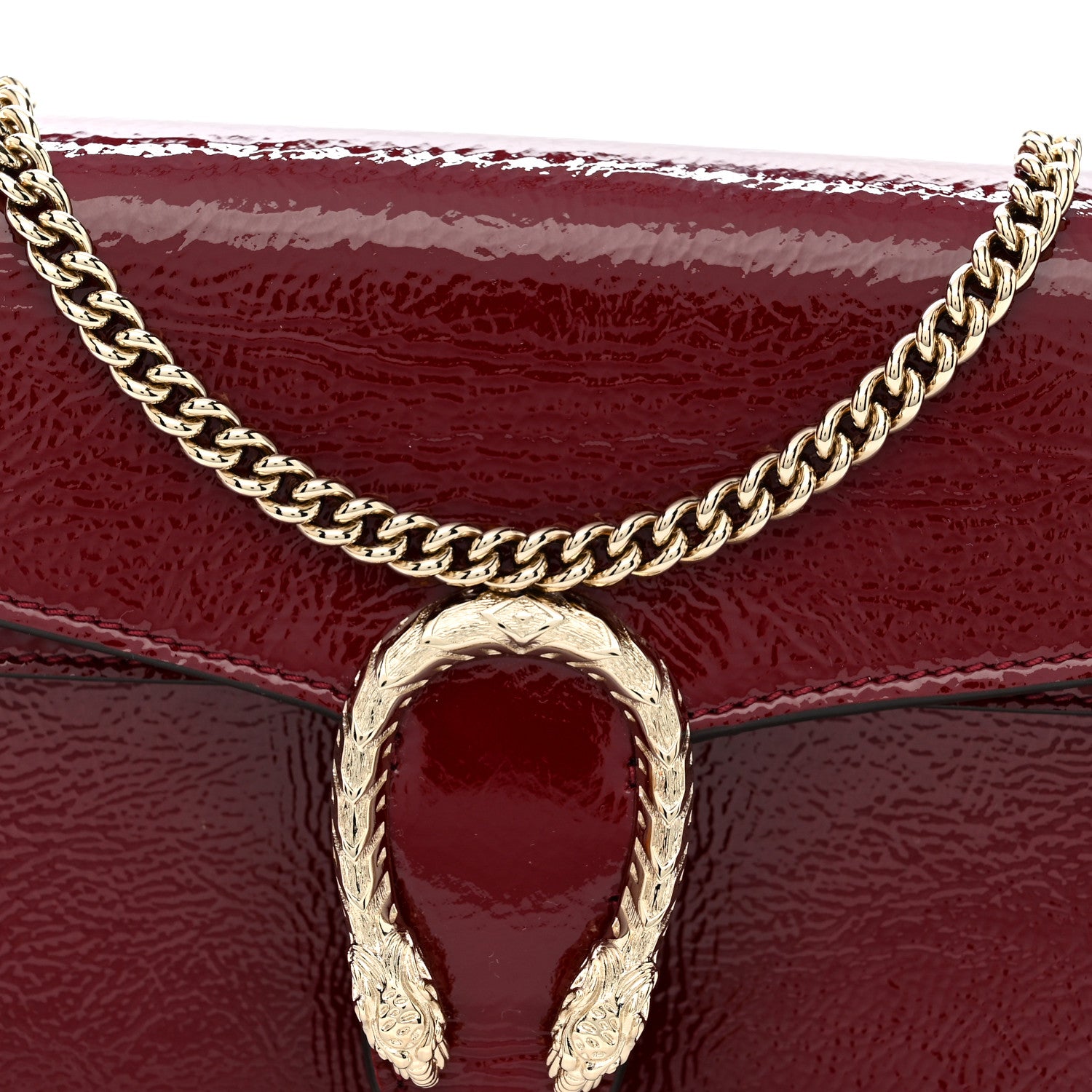 Gucci Crinkled Patent Mini Dionysus Shoulder Bag Rosso Ancora Red 6 of 9