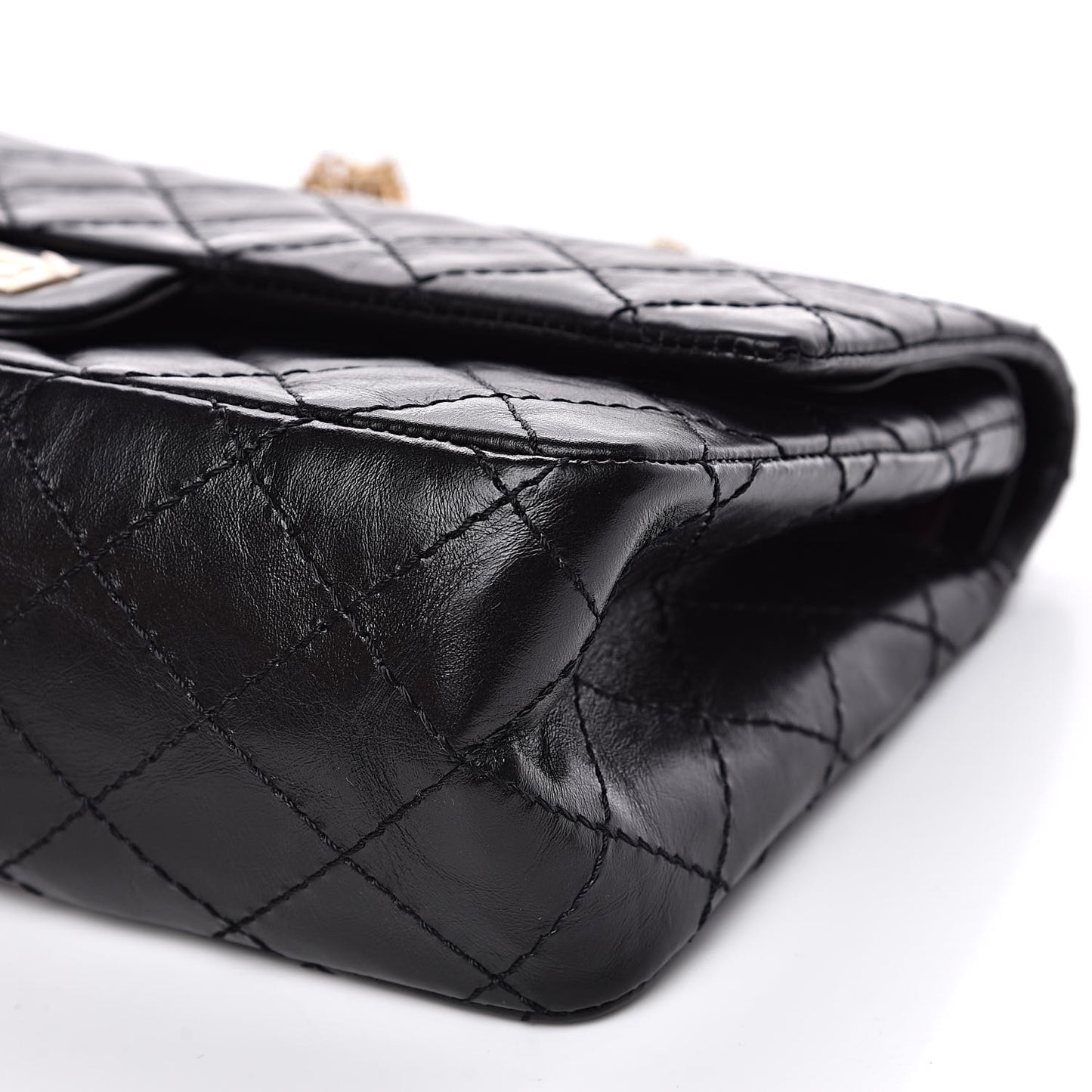 Aged Calfskin Quilted 2.55 Reissue 225 Flap Black