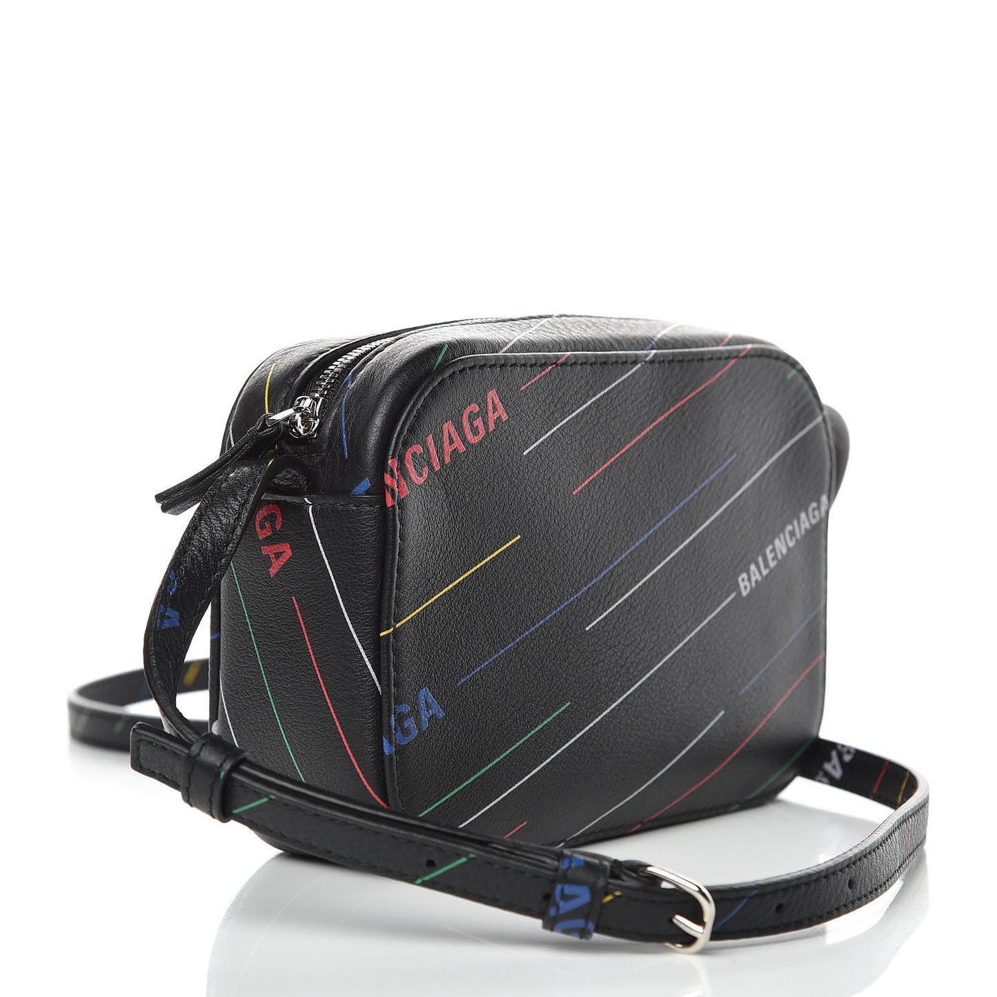 Calfskin Logo Print XS Everyday Camera Bag Black Multicolor
