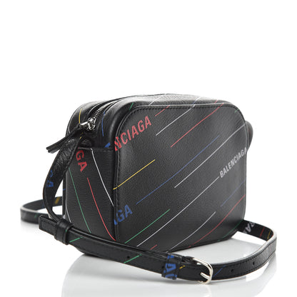 Balenciaga Calfskin Logo Print XS Everyday Camera Bag Black Multicolor 4 of 12