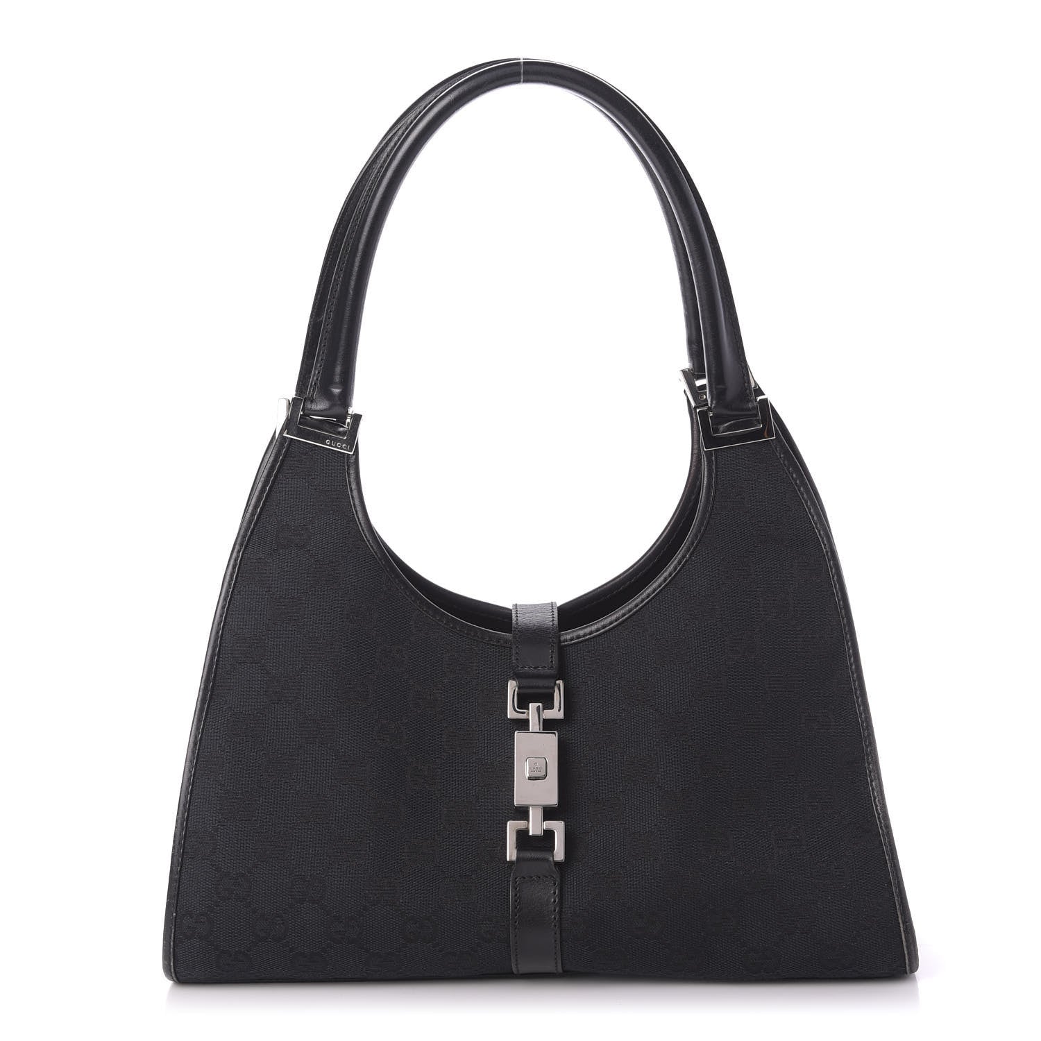 Gucci Monogram Bardot Shoulder Bag Black 1 of 9