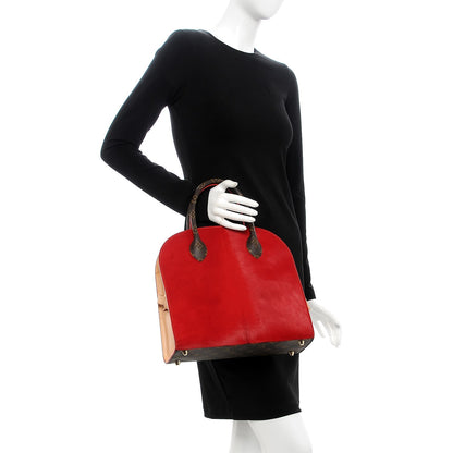 Louis Vuitton Monogram Calf Hair Spikes Iconoclasts Christian Louboutin Tote Red 3 of 8