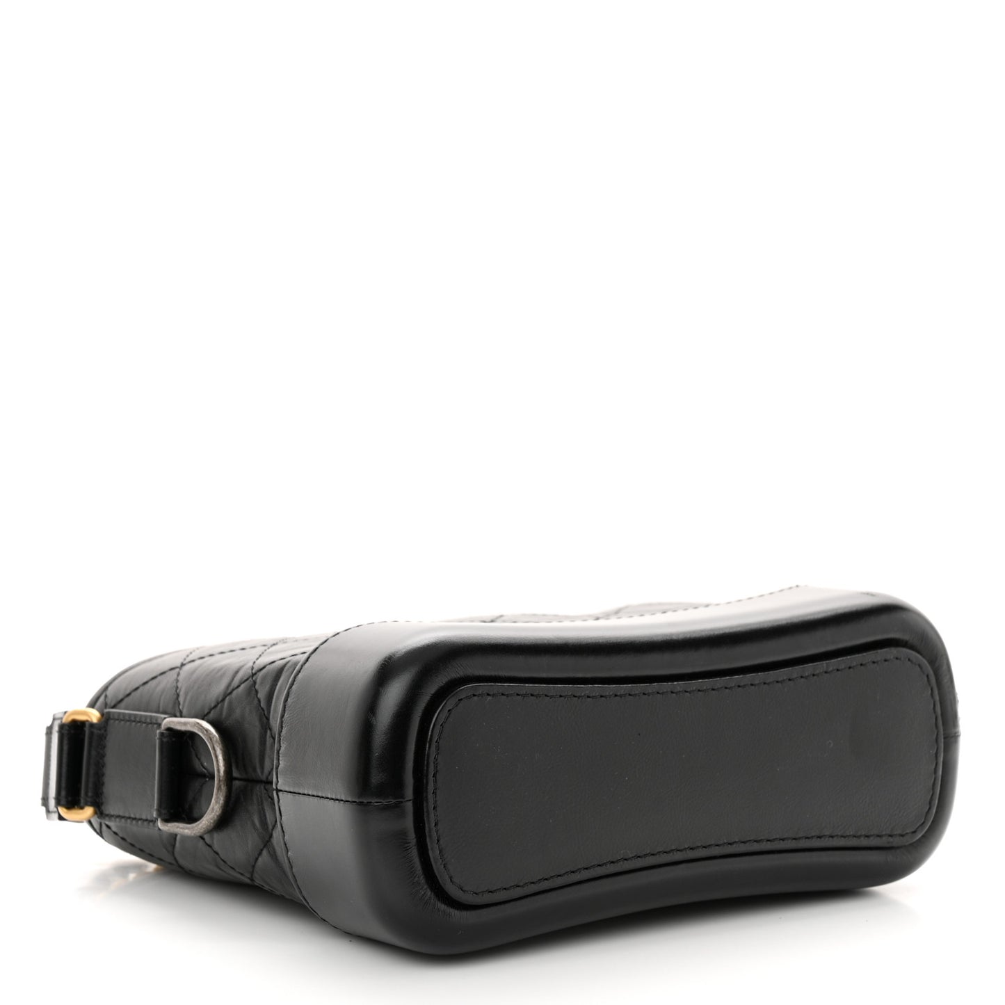 Aged Calfskin Quilted Small Gabrielle Hobo Black