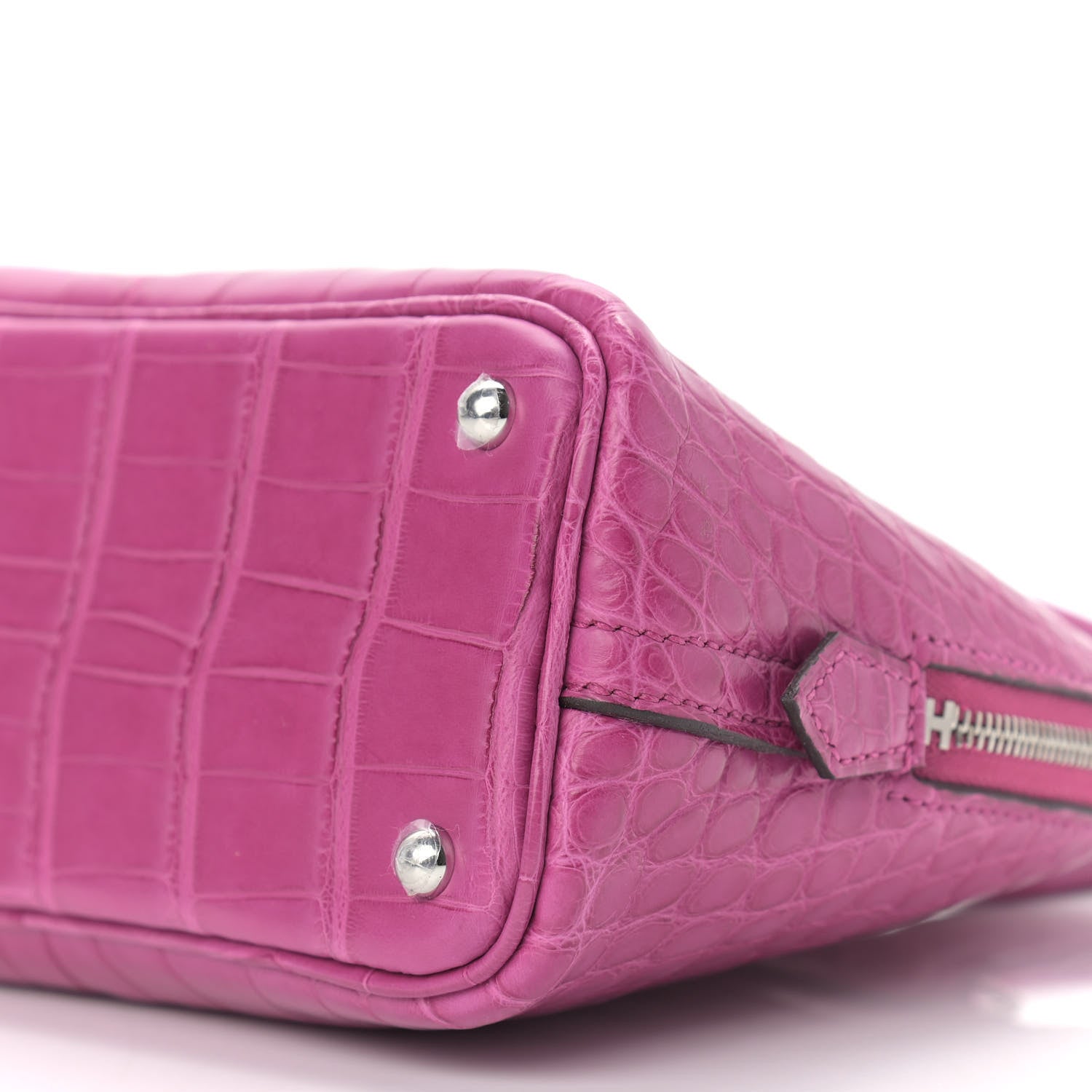 Hermes Matte Alligator Bolide Mini 1923 Rose Scheherazade 8 of 8