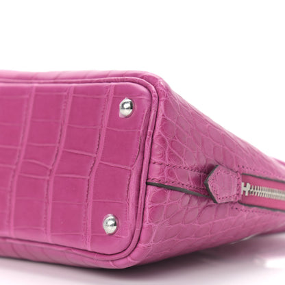Hermes Matte Alligator Bolide Mini 1923 Rose Scheherazade 8 of 8