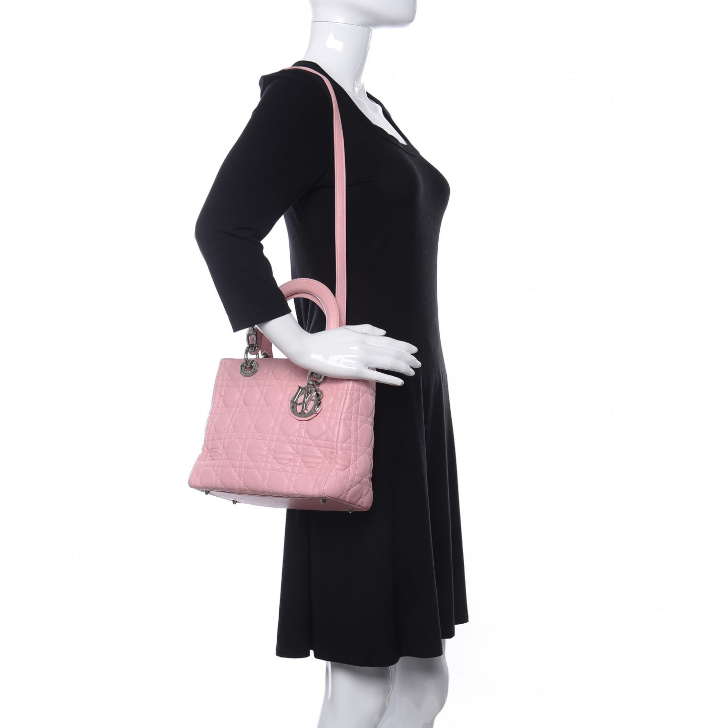 Lambskin Cannage Medium Lady Dior Light Pink