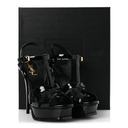 Saint Laurent Patent Tribute 105 Platform Sandals 38 Black 11 of 11