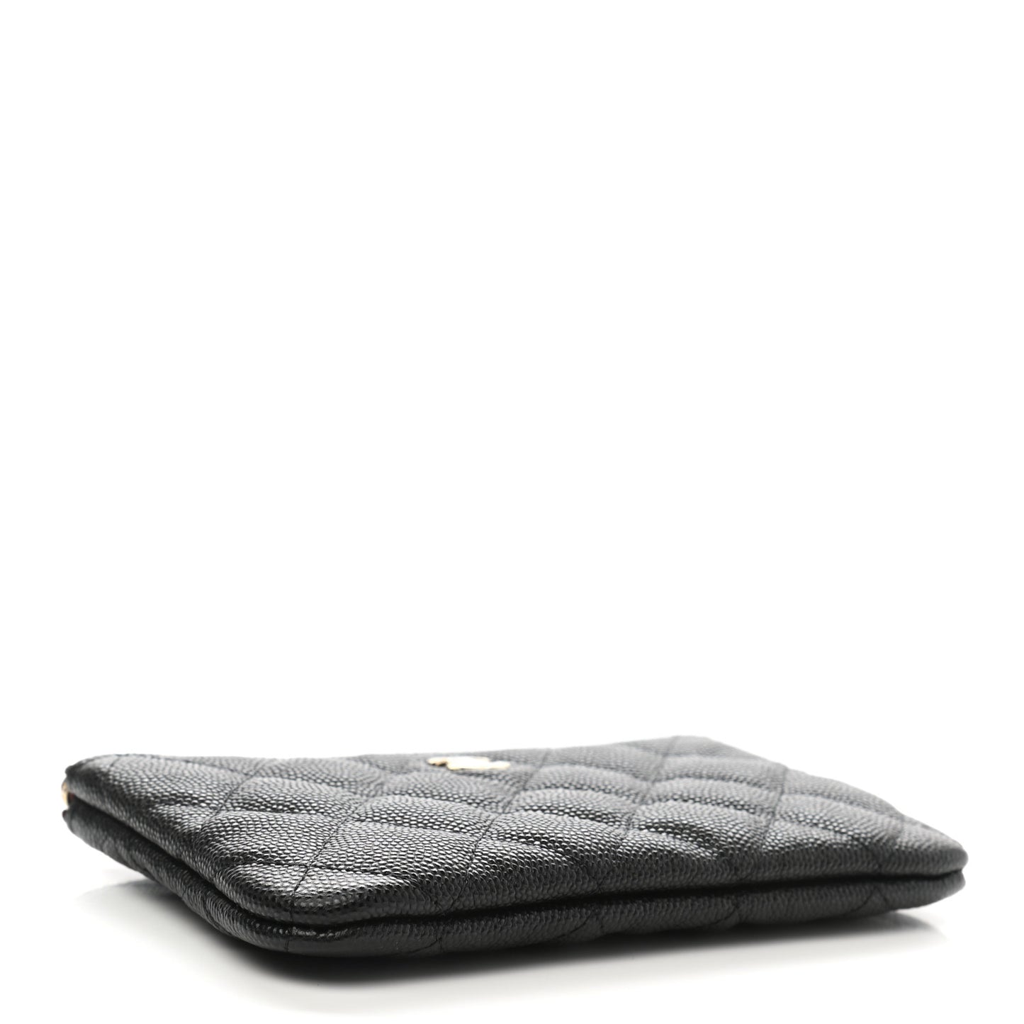 Caviar Quilted Small Cosmetic Case Black