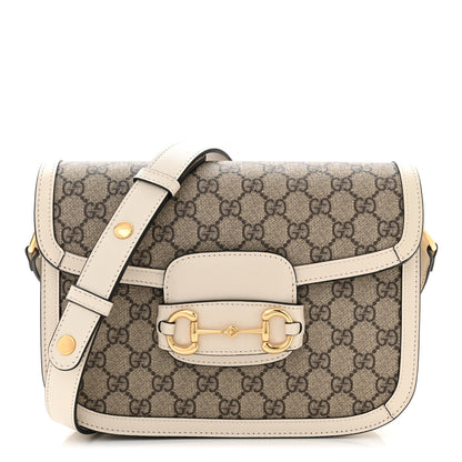 Gucci GG Supreme Monogram Horsebit 1955 Shoulder Bag Beige Mystic White 1 of 10