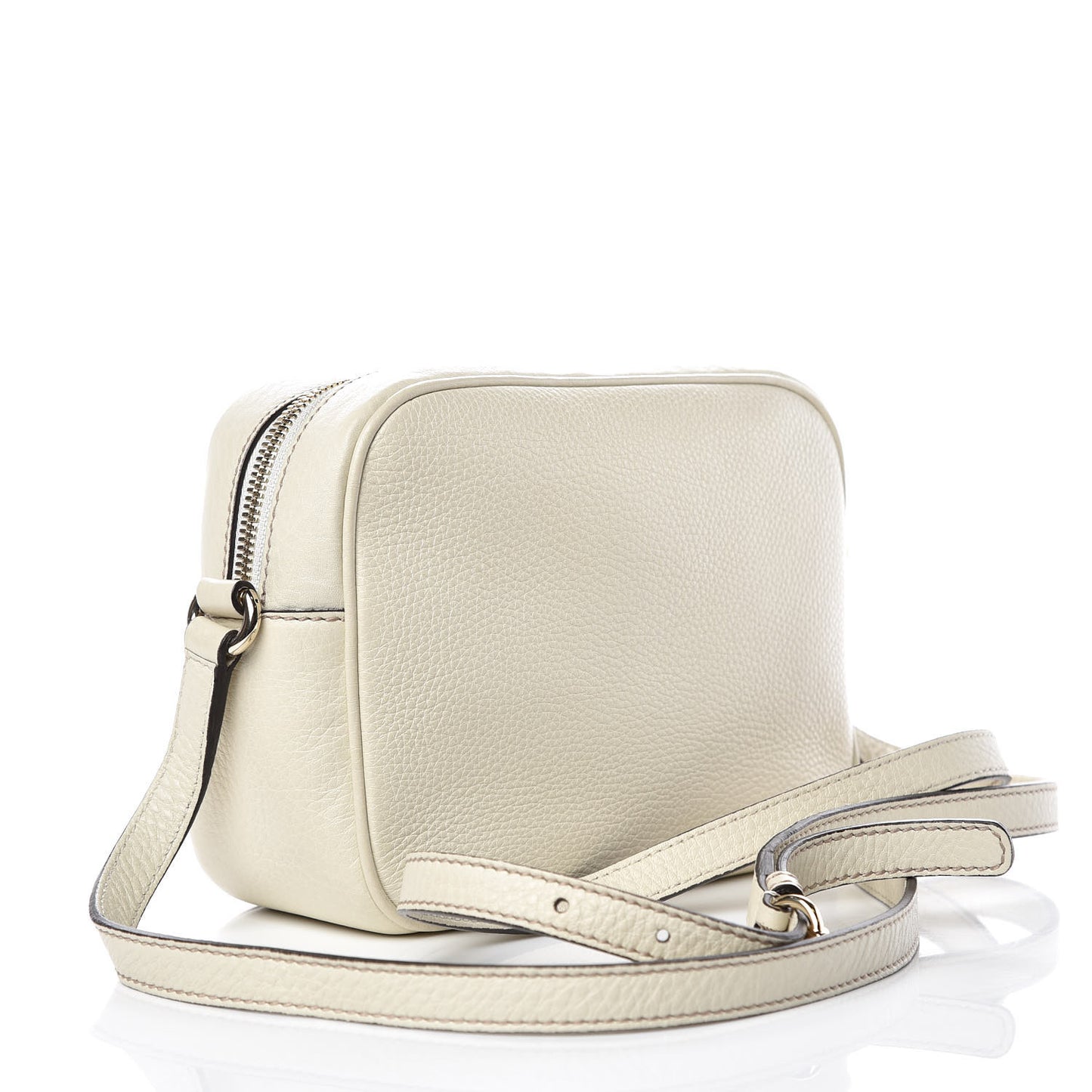 Pebbled Calfskin Small Soho Disco Bag Off White