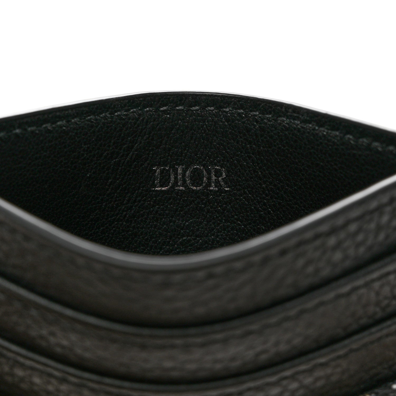 Christian Dior Grained Calfskin Oblique Card Holder Black 7 of 8