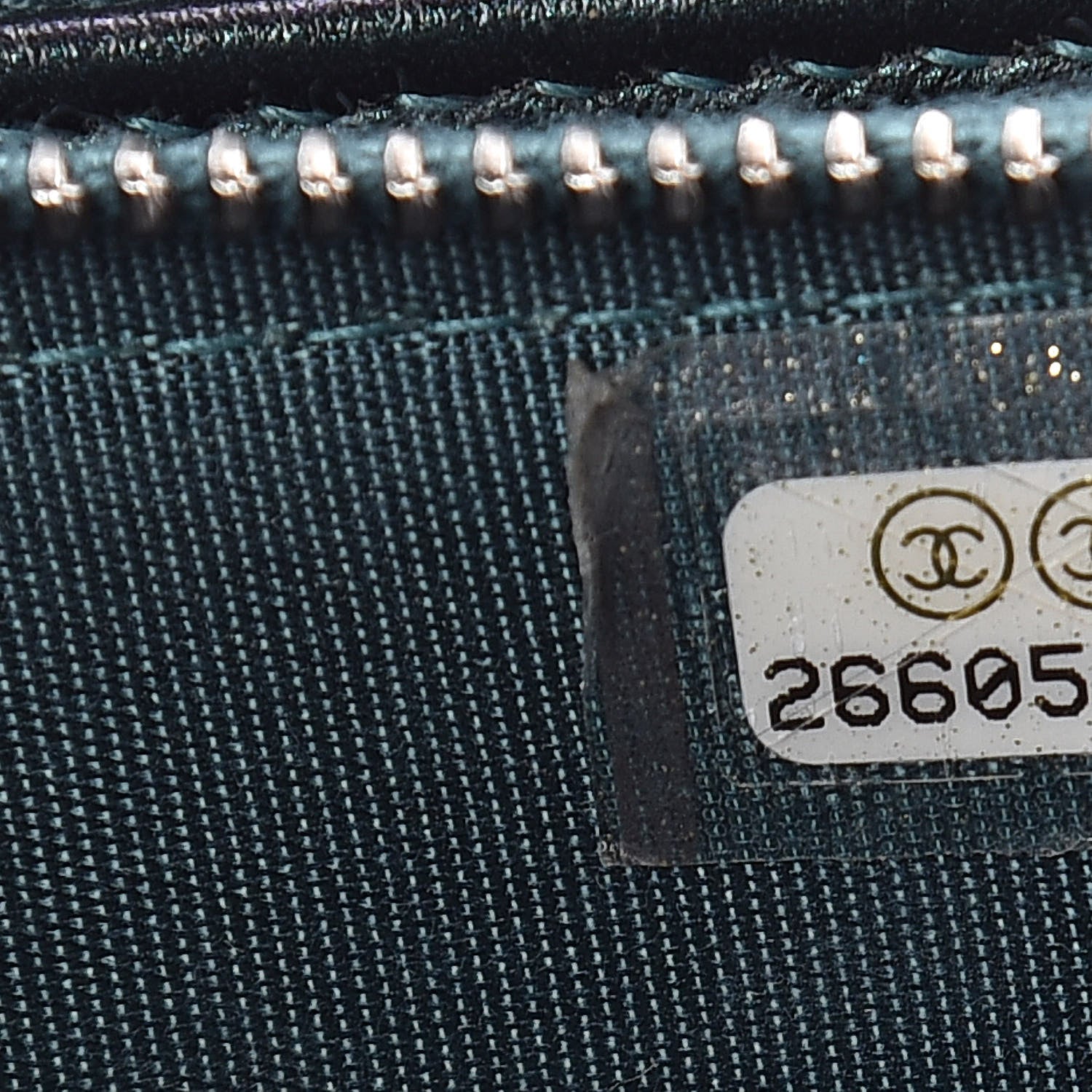 Chanel Iridescent Caviar Quilted CC Filigree Clutch With Chain Dark Turquoise 7 of 12