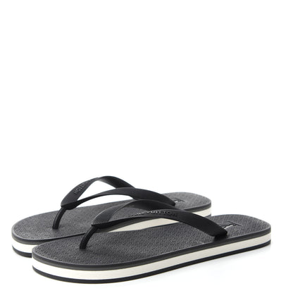 Louis Vuitton Rubber Mens Molitor Thong Sandals 7 Black 3 of 8
