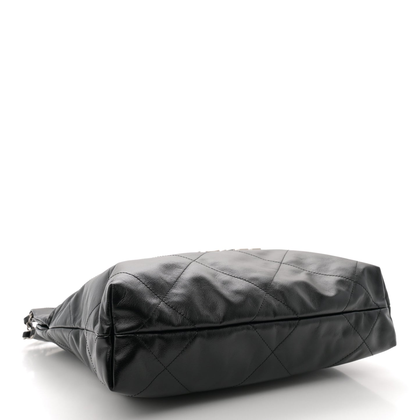 Shiny Calfskin Quilted Small Chanel 22 Black
