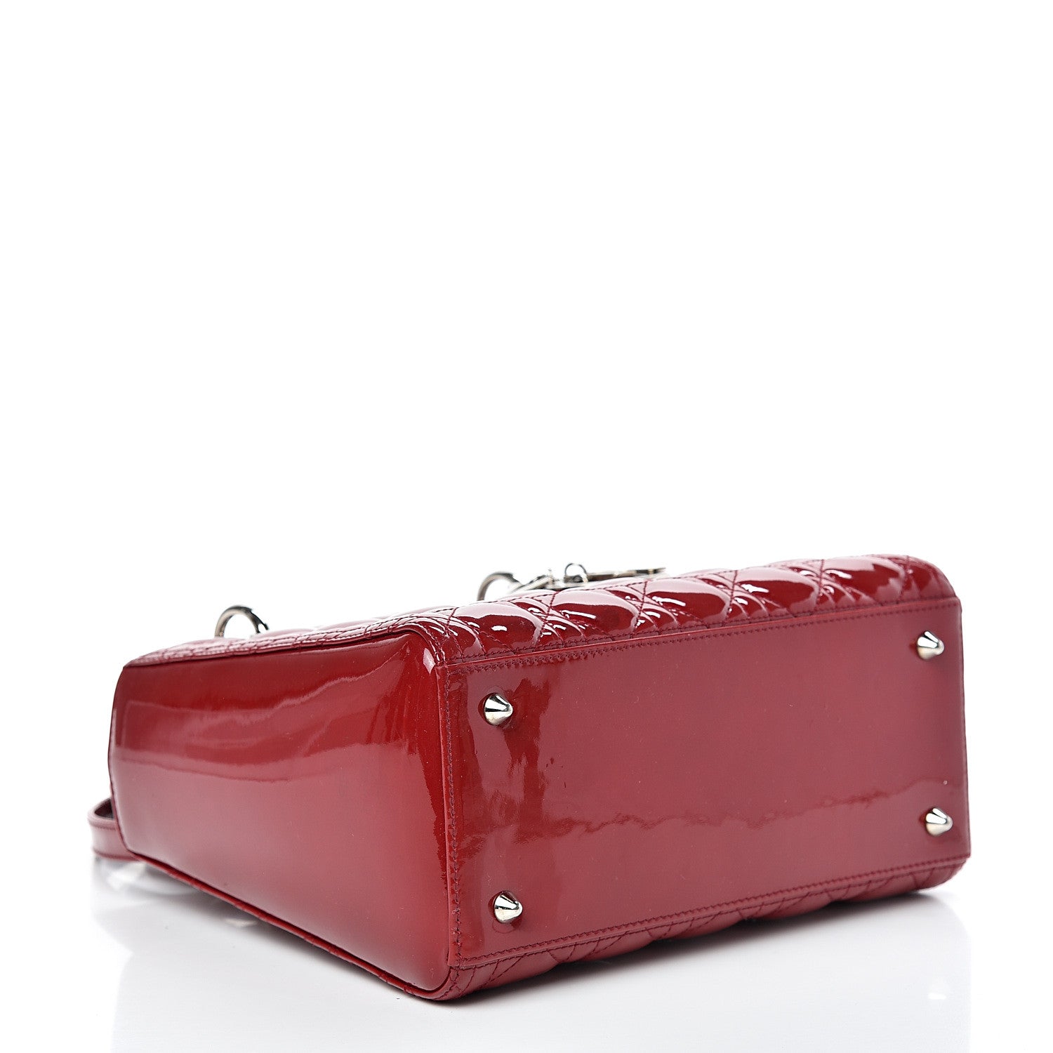Christian Dior Patent Cannage Medium Lady Dior Red 3 of 11