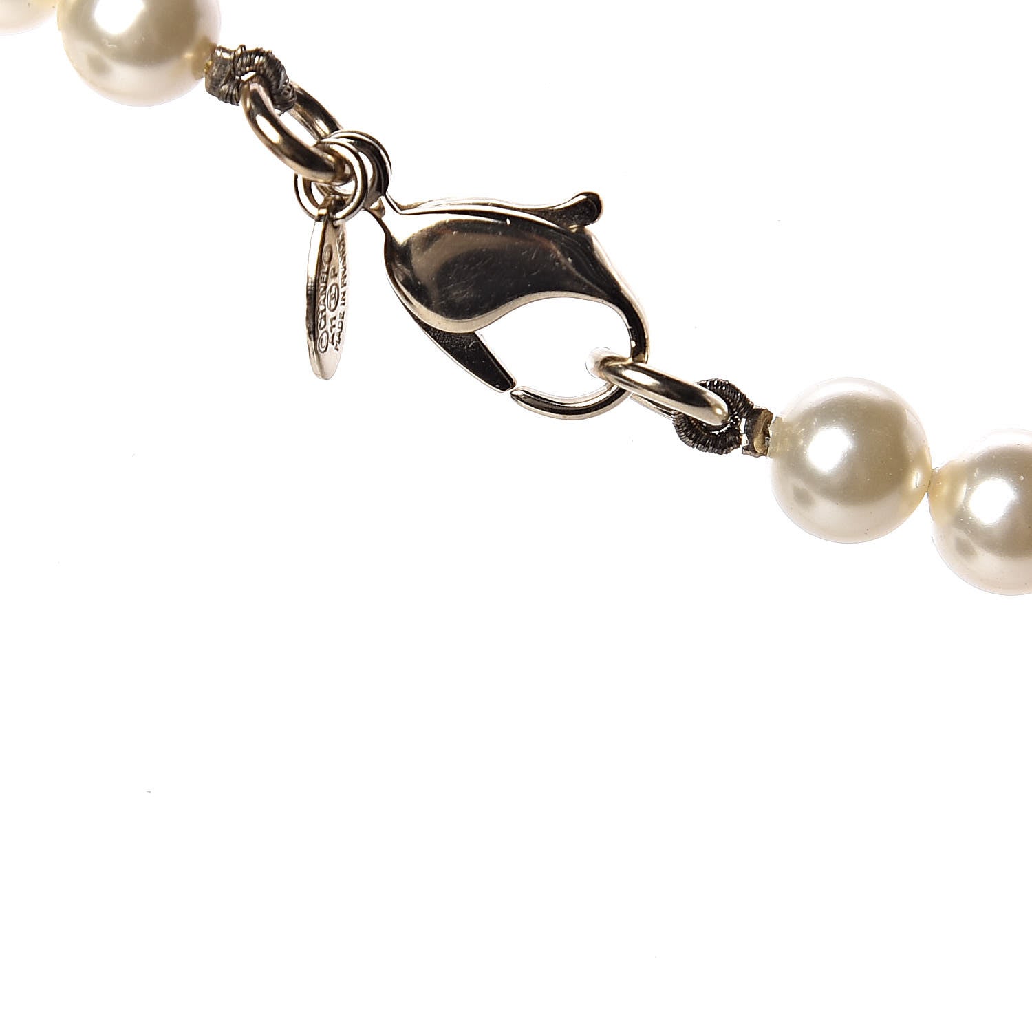 Chanel Pearl Crystal Long CC Necklace Gold 4 of 6
