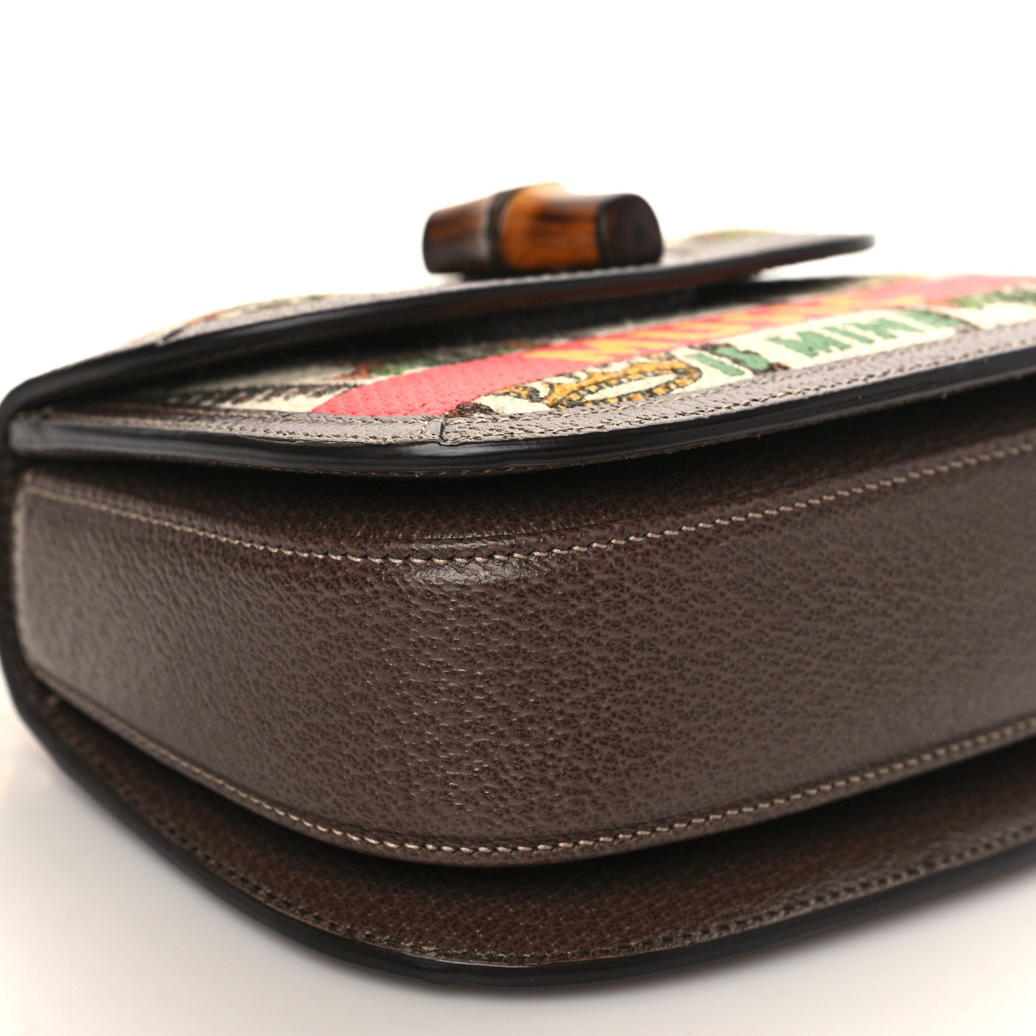 Gucci Canvas Calfskin 100 Centennial Music Mini Bamboo 1947 Top Handle Bag Multicolor 6 of 7
