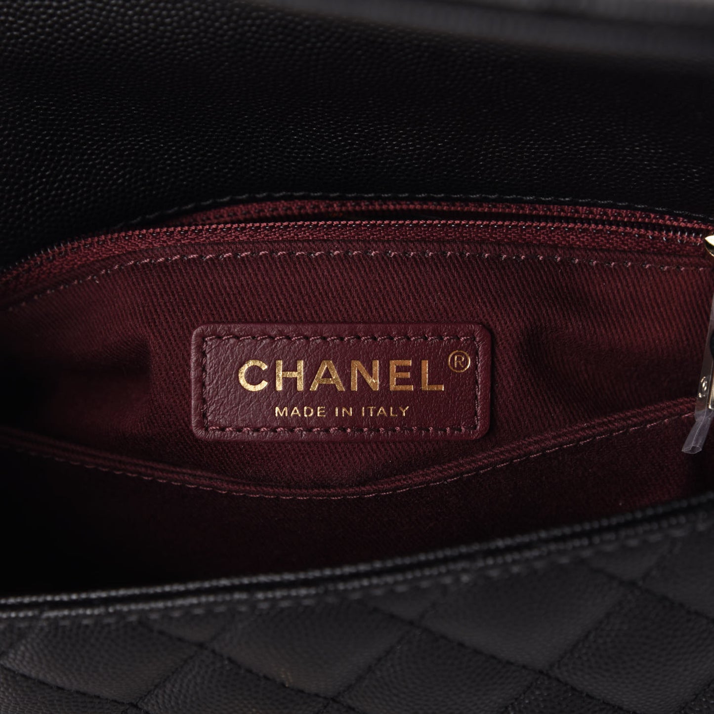 Caviar Quilted Mini Coco Handle Flap Black