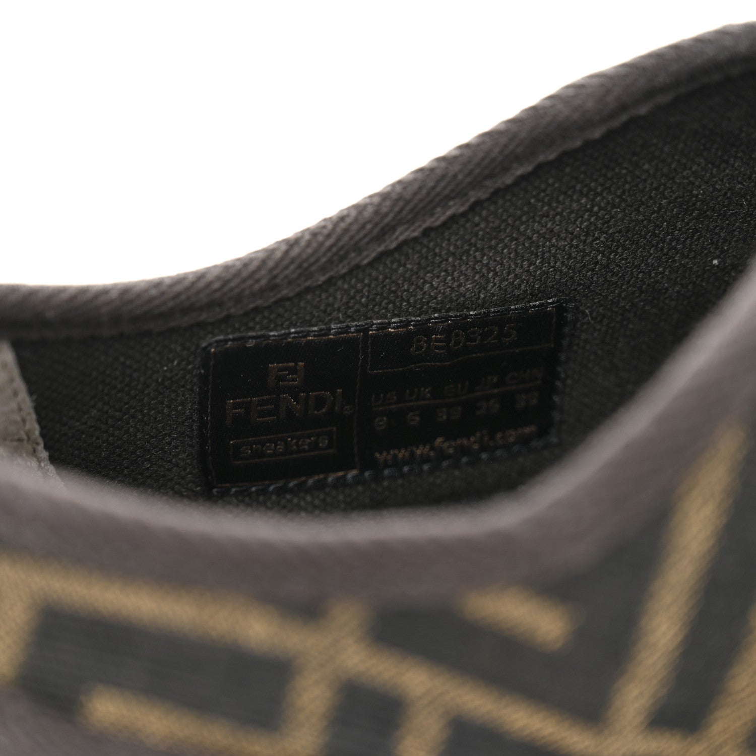 Fendi Fabric Jacquard FF Womens Domino Low Top Sneakers 39 Tobacco 9 of 9