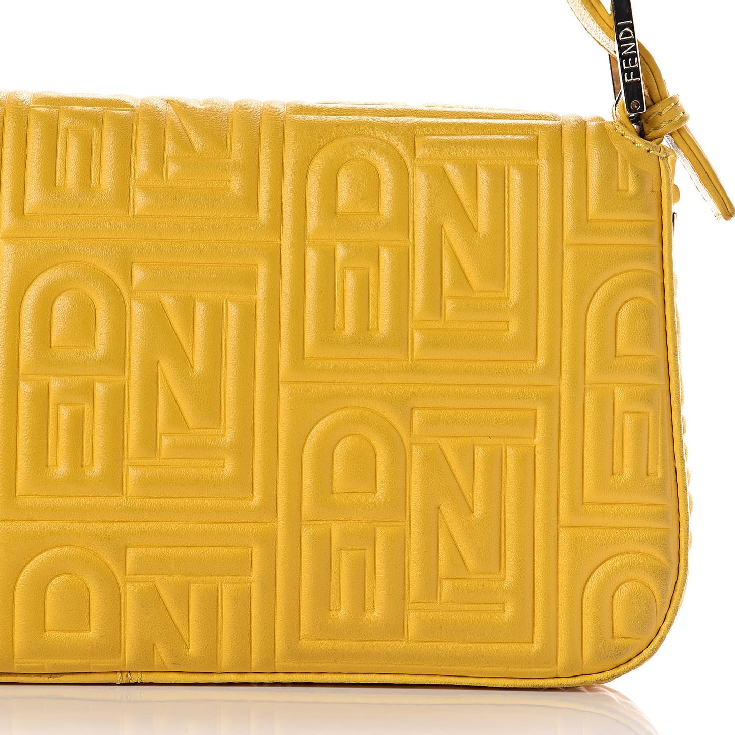 Nappa Logo Embossed Baguette Lemon Giallo