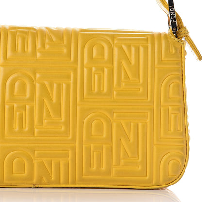 Fendi Nappa Logo Embossed Baguette Lemon Giallo 13 of 17