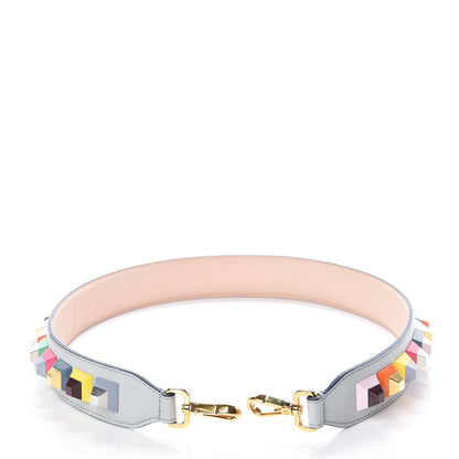 Fendi Vitello Dolce Plexiglass Bi-Color Studded Strap You Grigio Perla Plaster Multicolor 6 of 6