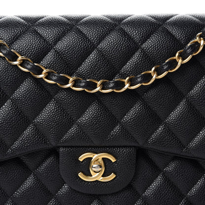 Chanel Caviar Quilted Jumbo Double Flap Black 10 of 11