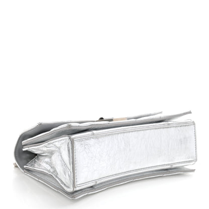 Balenciaga Crushed Calfskin Quilted Small Crush Chain Bag Silver 4 of 13