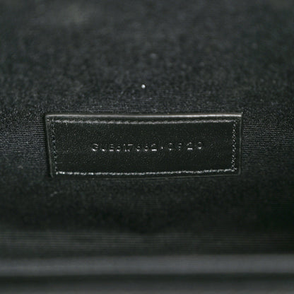Saint Laurent Grain De Poudre Matelasse Chevron Monogram Envelope Clutch Black 6 of 9