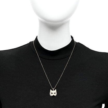 Anita Ko 18K Yellow Gold Diamond Cat Mask Pendant Necklace 2 of 5