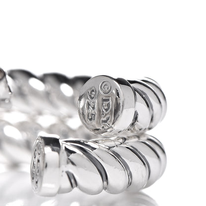 David Yurman Sterling Silver Small Sculpted Cable Hoop Earrings 4 of 4