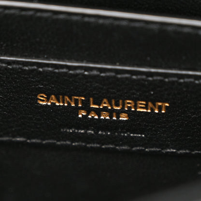 Saint Laurent Patent Calfskin Matelasse Monogram Medium Vicky Chain Bag Black 6 of 14