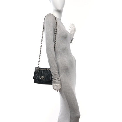 Balenciaga Arena Calfskin Mini Monaco Chain Shoulder Bag Black 2 of 10