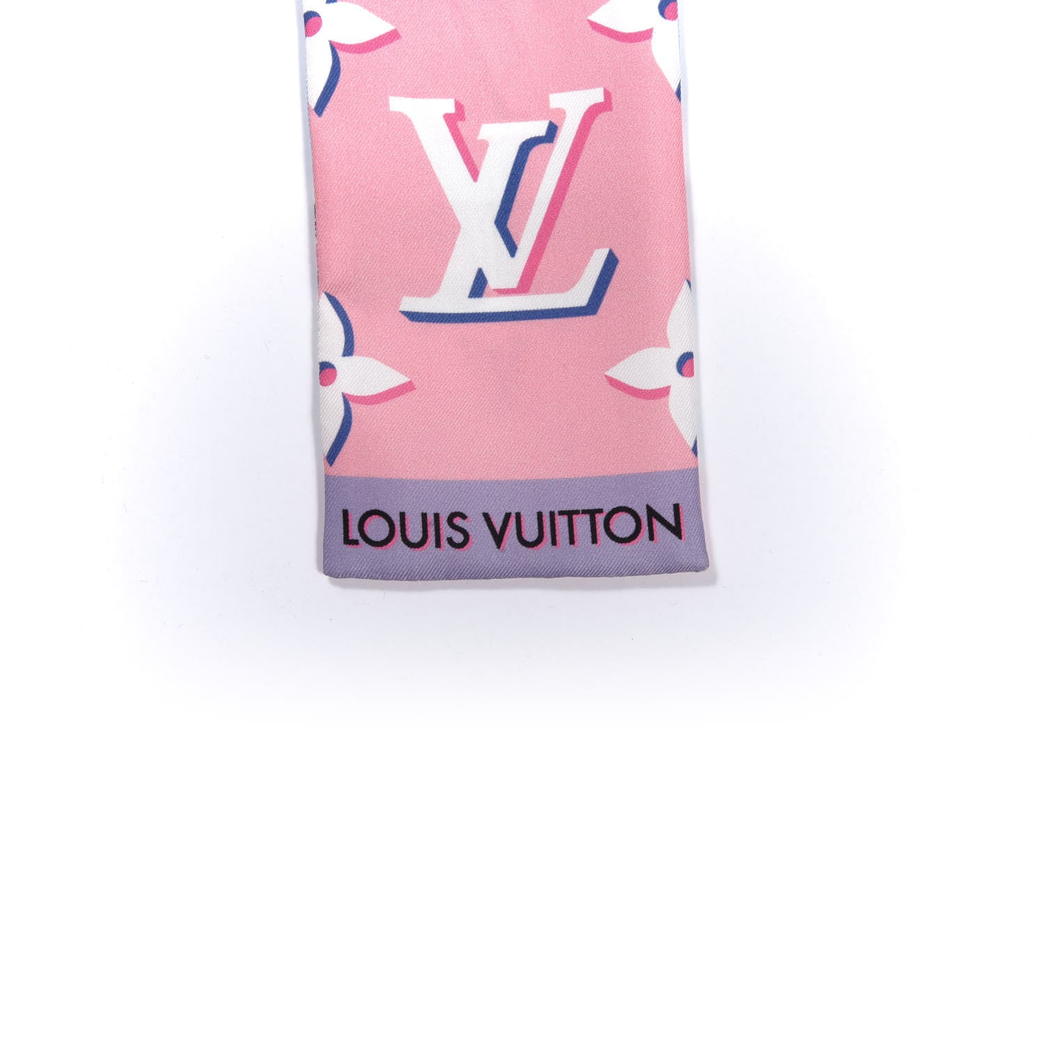Louis Vuitton Silk Monogram Escale Perfect Match Bandeau Bleu Rose 2 of 6
