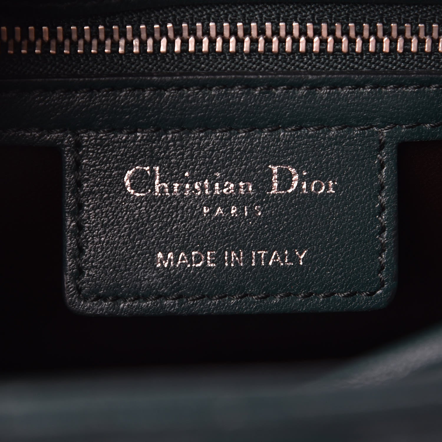 Christian Dior Lambskin Cannage Medium Lady Dior Crystal Strap Green 6 of 11
