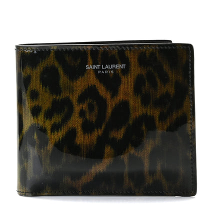 Saint Laurent Patent Leopard Print Paris East West Wallet Black 1 of 7