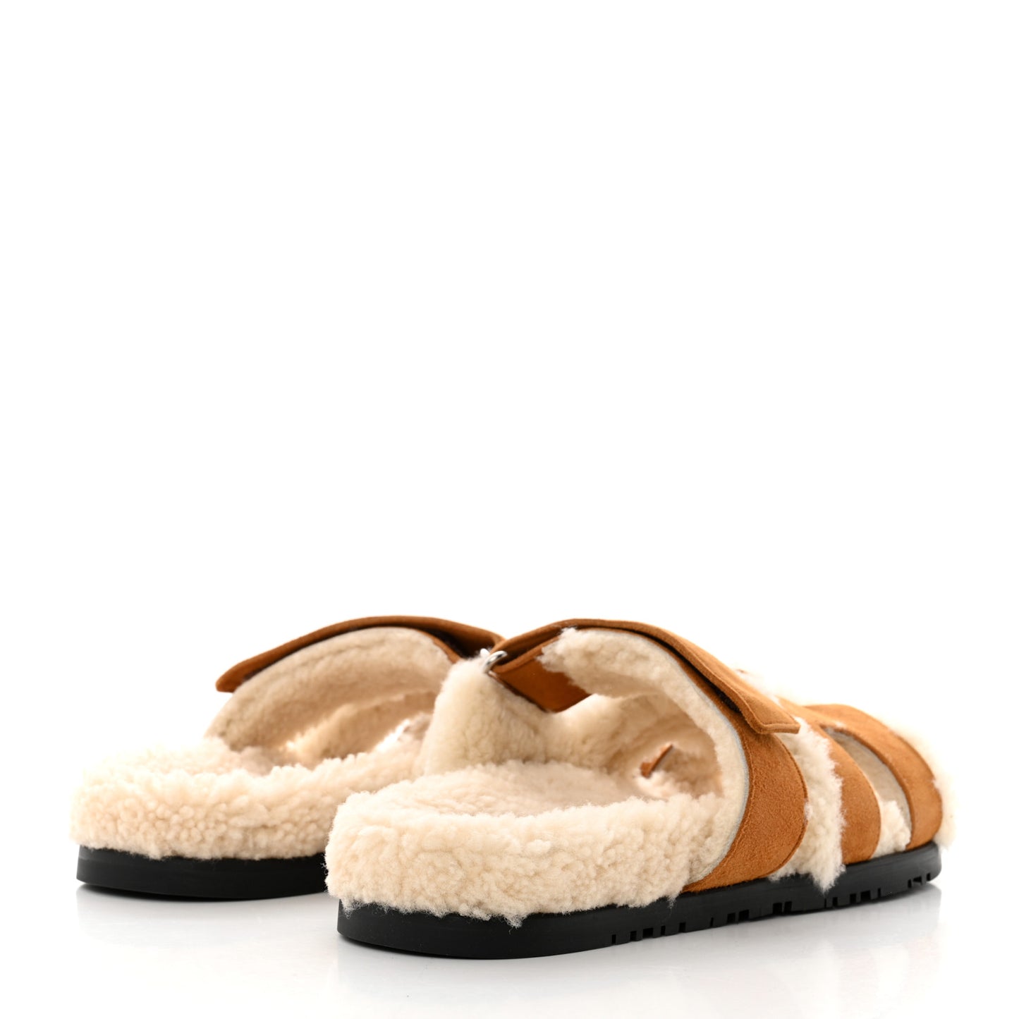 Suede Goatskin Woolskin Womens Chypre Sandals 37 Naturel Ecru