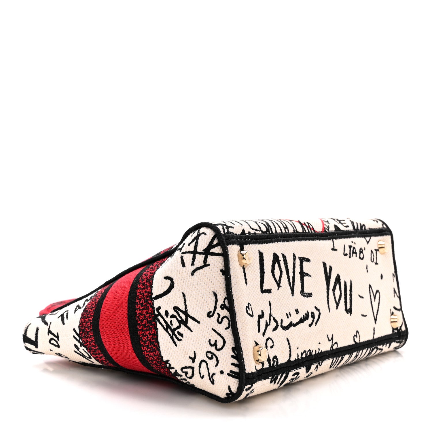 Christian Dior Canvas Medium DiorAmour Graffiti Lady D-Lite Latte 4 of 9