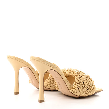 Bottega Veneta Raffia Intrecciato Lido Mule 90 Sandals 38 Cane Sugar 4 of 19