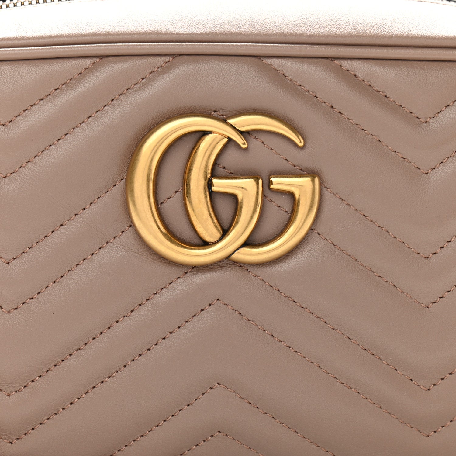 Gucci Calfskin Matelasse Small GG Marmont Chain Shoulder Bag Porcelain Rose 9 of 11