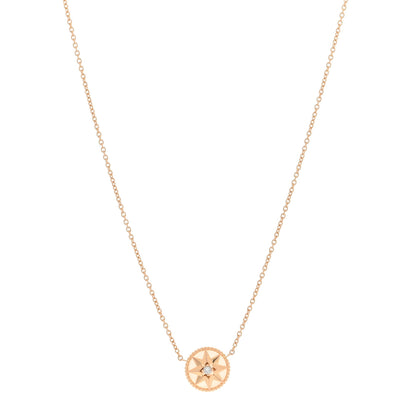 Christian Dior 18K Rose Gold Diamond Pink Opal Rose Des Vents Necklace 1 of 4
