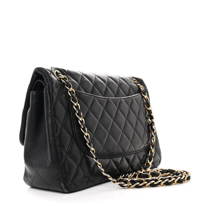 Chanel Lambskin Quilted Jumbo Double Flap Black 3 of 13