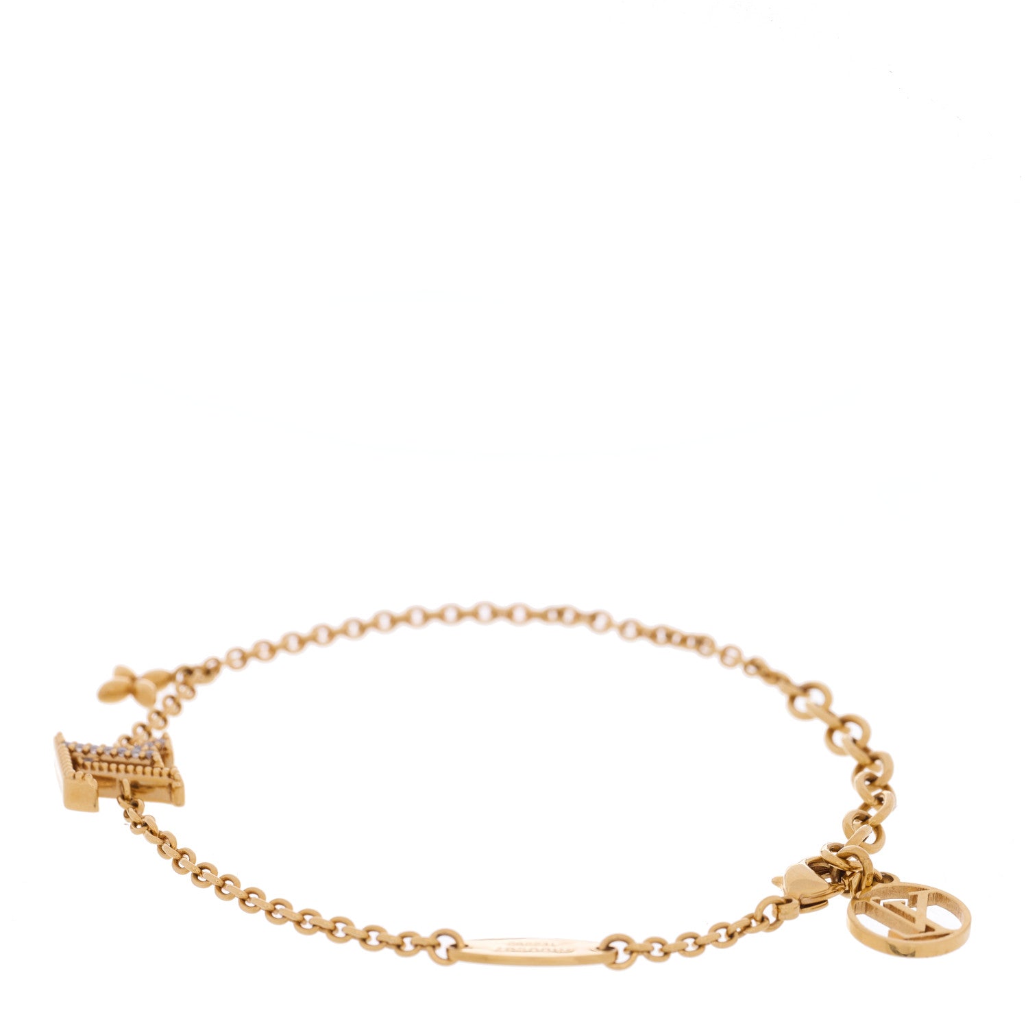 Louis Vuitton Metal Crystal LV Iconic Bracelet Gold 2 of 3