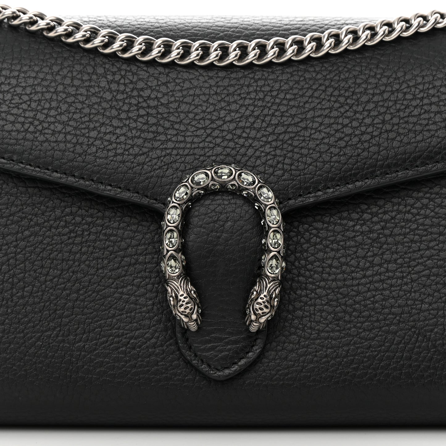 Calfskin Mini Dionysus Chain Wallet Black
