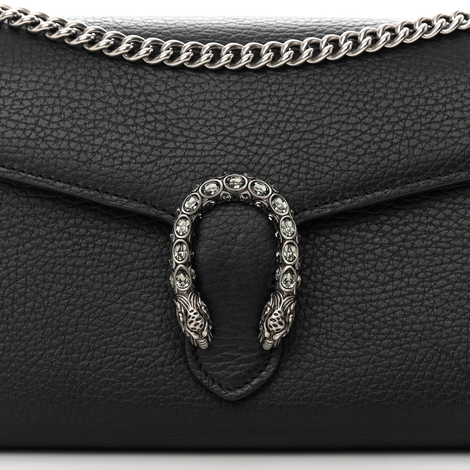 Gucci Calfskin Mini Dionysus Chain Wallet Black 8 of 10