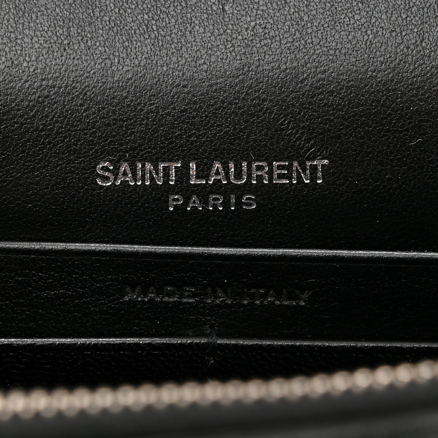Saint Laurent Calfskin Crocodile Embossed Kate Monogram Tassel Chain Wallet Black 6 of 10