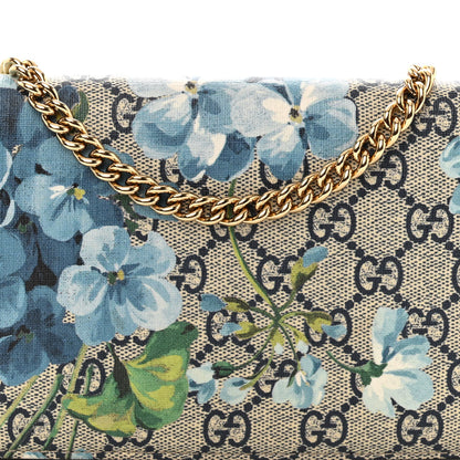 Gucci GG Supreme Monogram Blooms Chain Wallet Blue 7 of 10