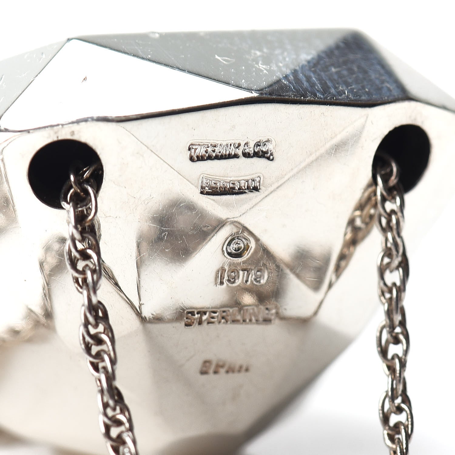 Tiffany Sterling Silver Solid Elsa Peretti Diamond Shaped Pendant Necklace 5 of 5