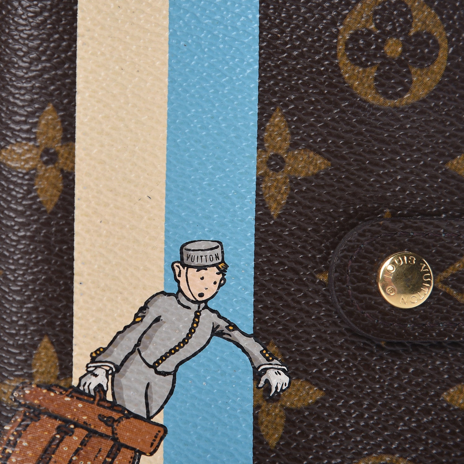 Louis Vuitton Monogram Groom Compact Zip Wallet Blue 18 of 19
