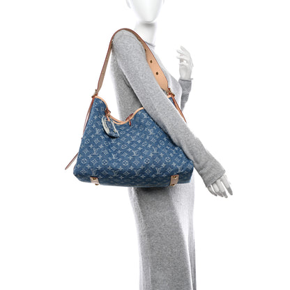 Louis Vuitton LOUIS VUITTON Monogram Denim CarryAll MM Blue 2 of 11